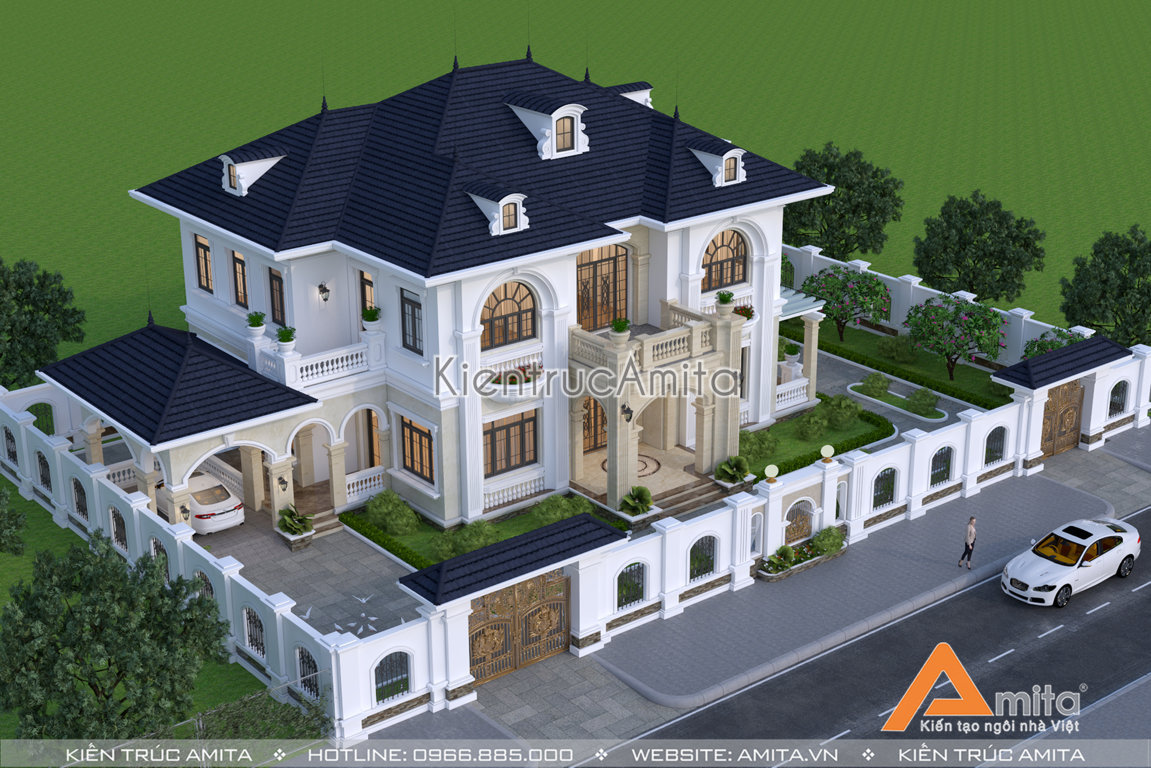Mẫu biệt thự 2 tầng tân cổ điển