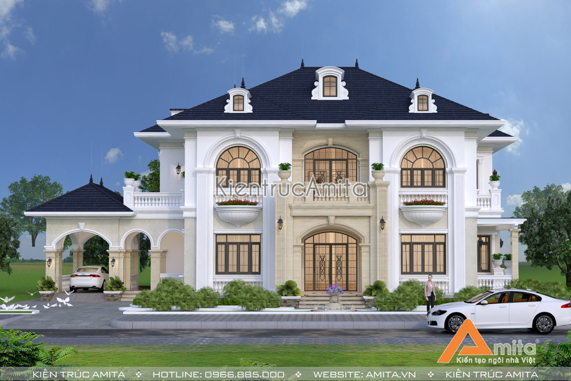 Mẫu biệt thự 2 tầng tân cổ điển