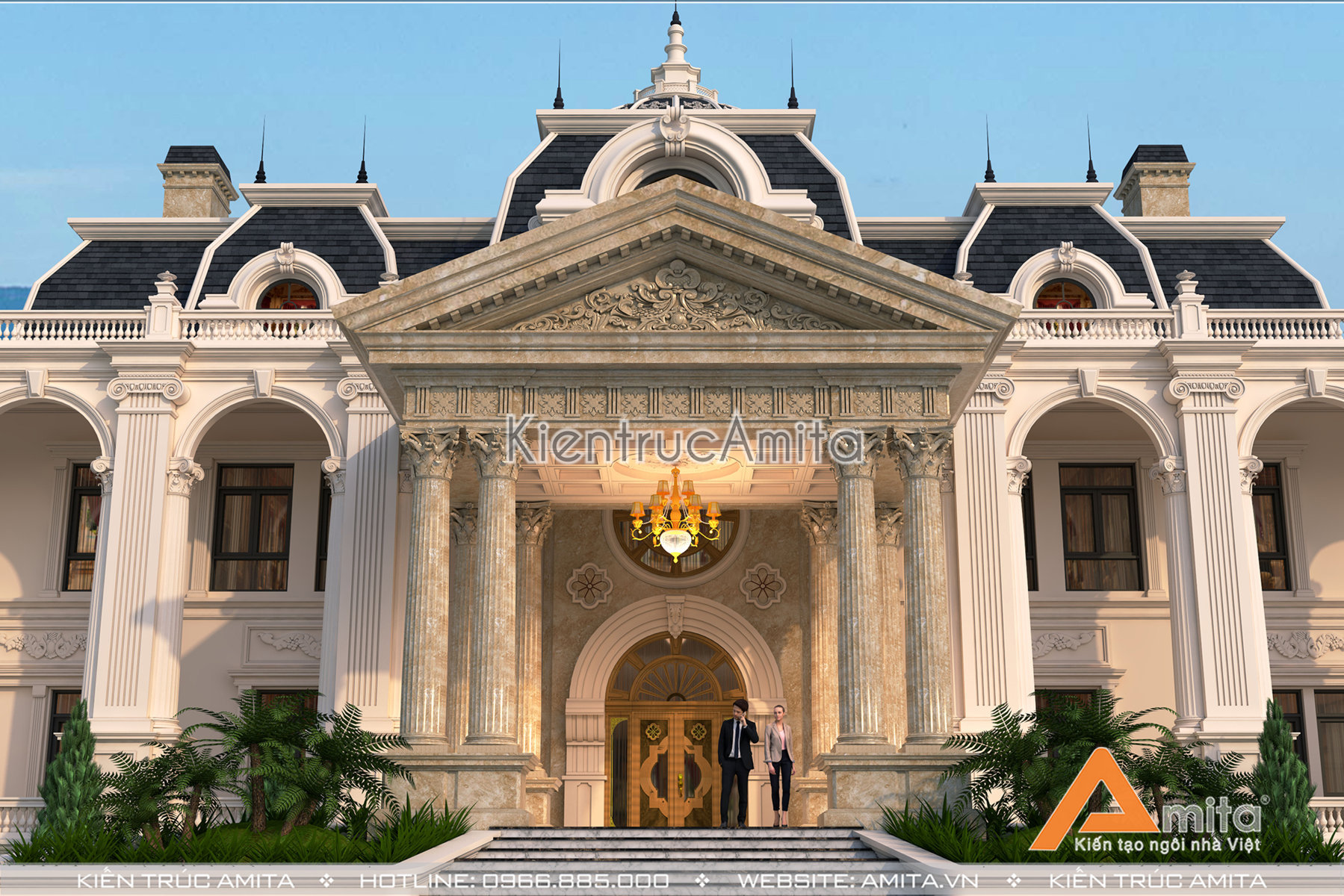 Thiết kế lâu đài dinh thự phong cách Pháp