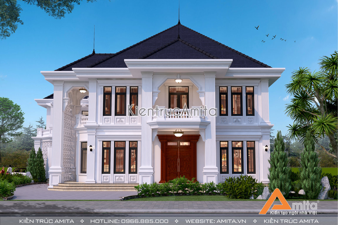 Mẫu thiết kế biệt thự 2 tầng tân cổ điển