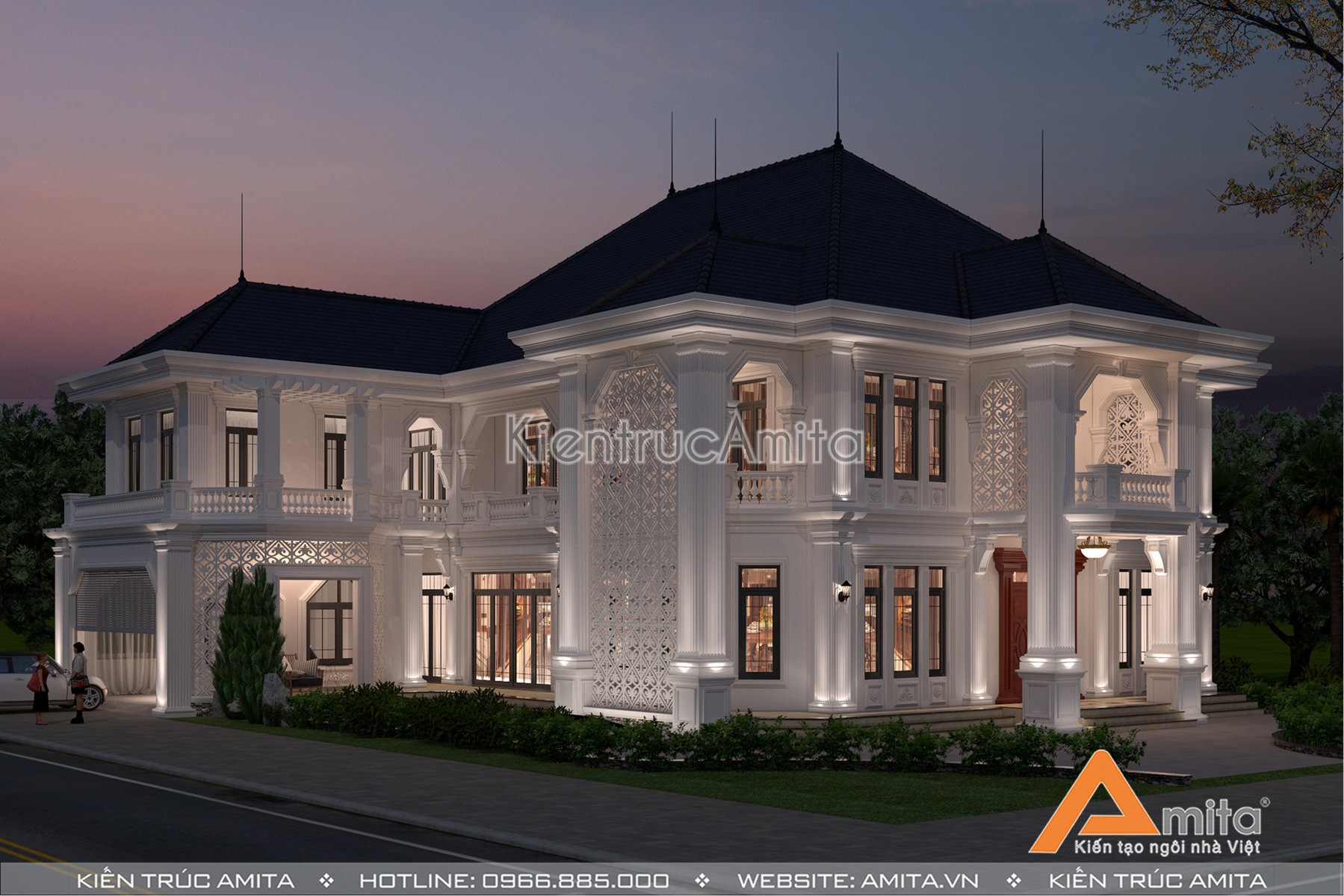 Mẫu thiết kế biệt thự 2 tầng tân cổ điển