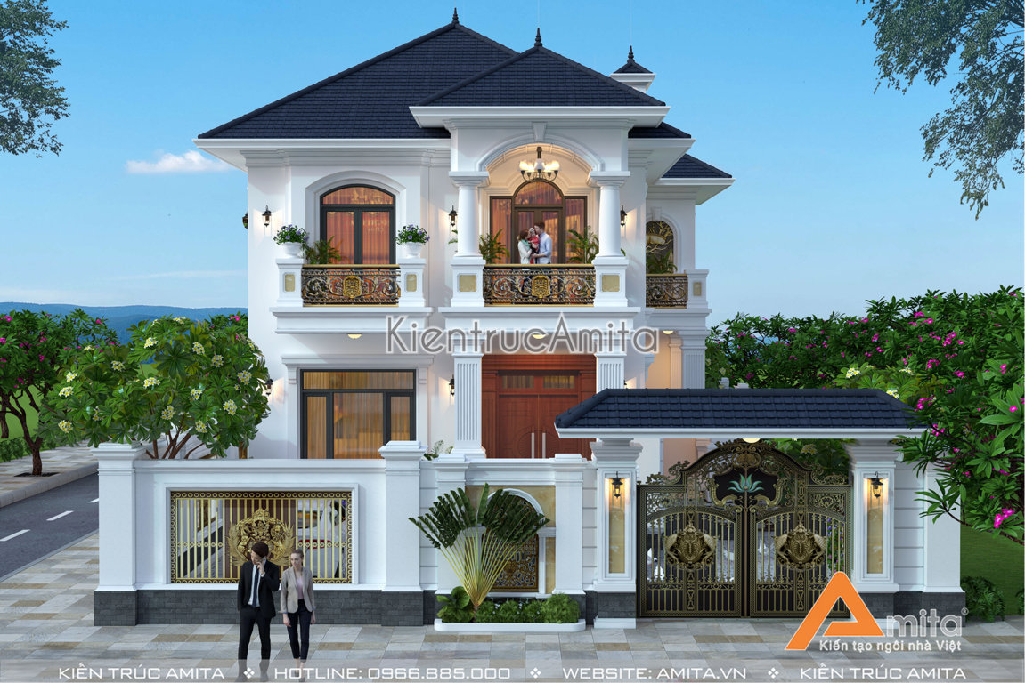 Thiết kế biệt thự 2 tầng tân cổ điển