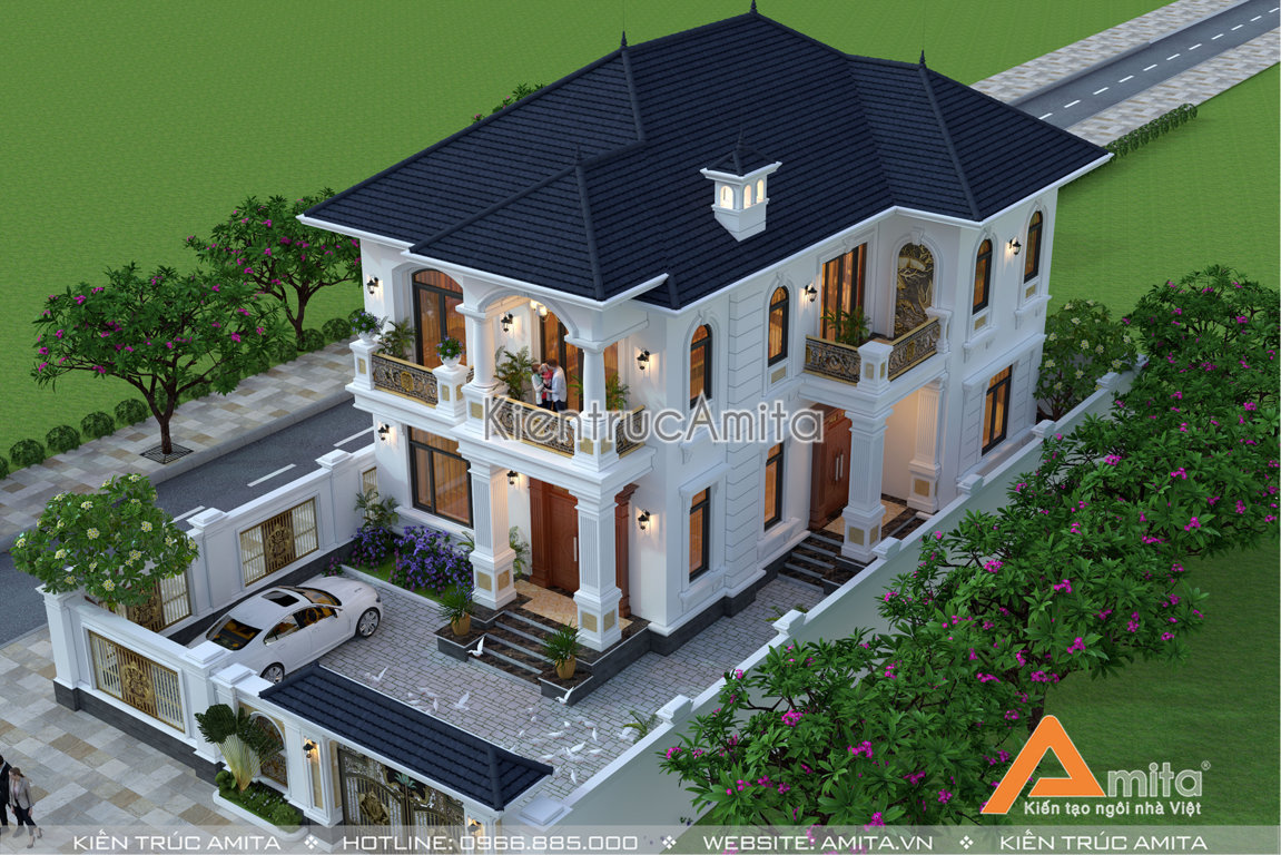 Thiết kế biệt thự 2 tầng tân cổ điển
