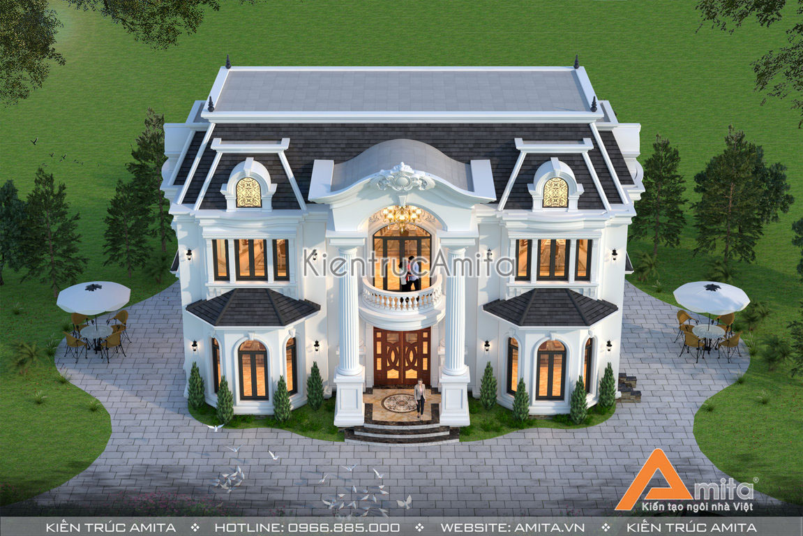 Mẫu biệt thự 2 tầng tân cổ điển đẹp