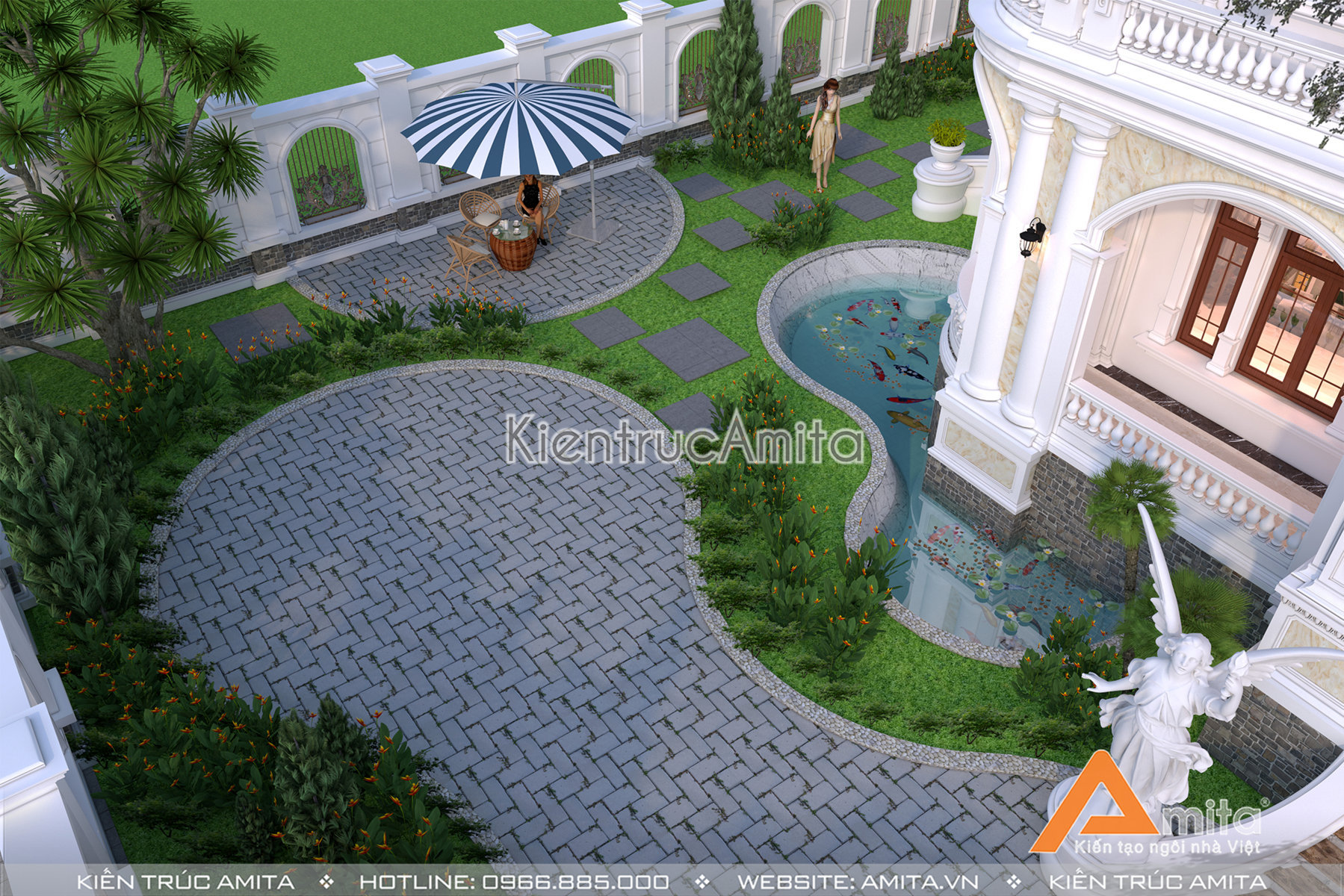 Mẫu thiết kế dinh thự 2 tầng tân cổ điển 