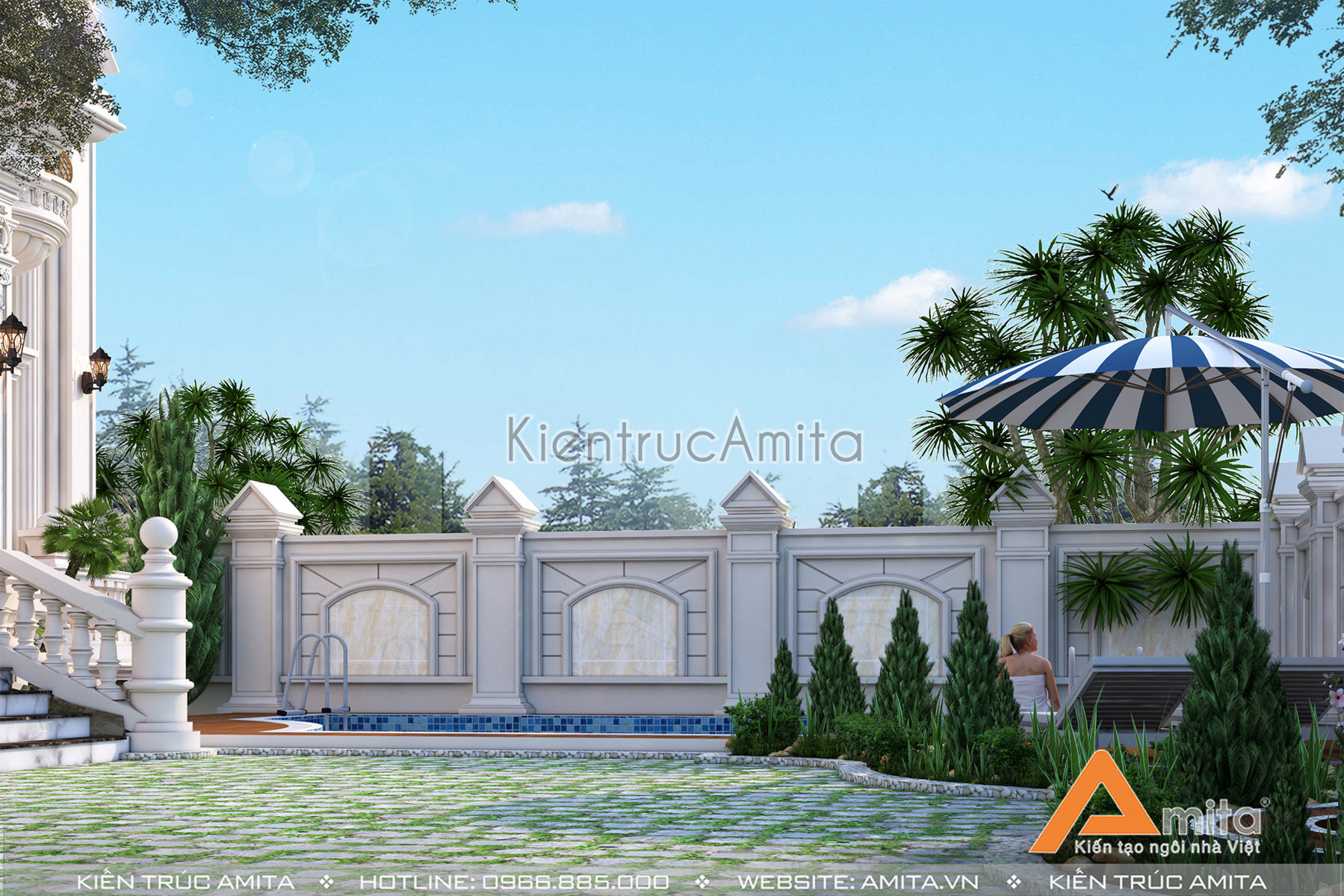 Biệt thự lâu đài cổ điển Pháp 2 tầng đẹp