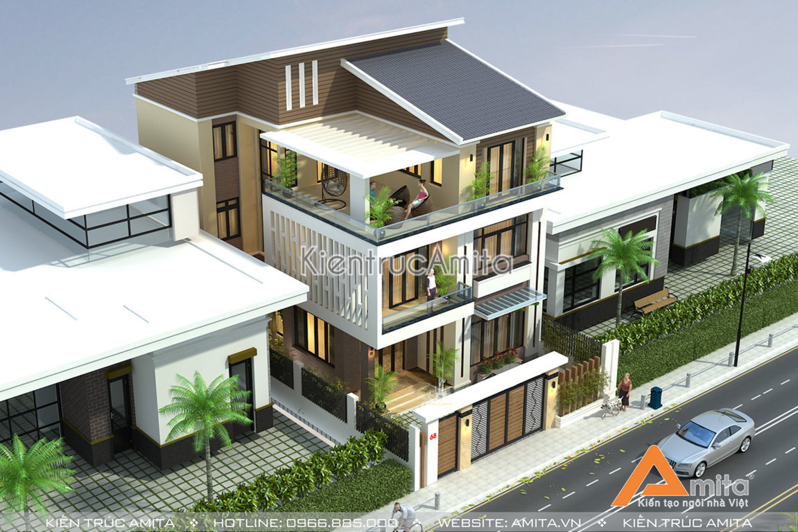 Mẫu thiết kế biệt thự hiện đại 3 tầng đẹp