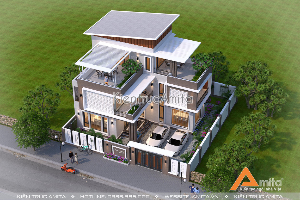 Thiết kế biệt thự 3 tầng đẹp hiện đại