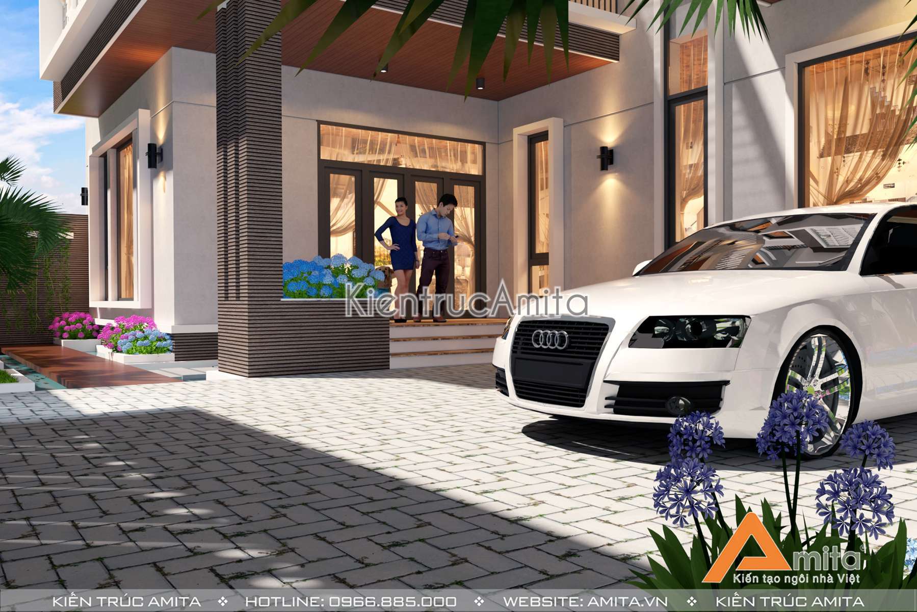 Thiết kế biệt thự 3 tầng đẹp hiện đại