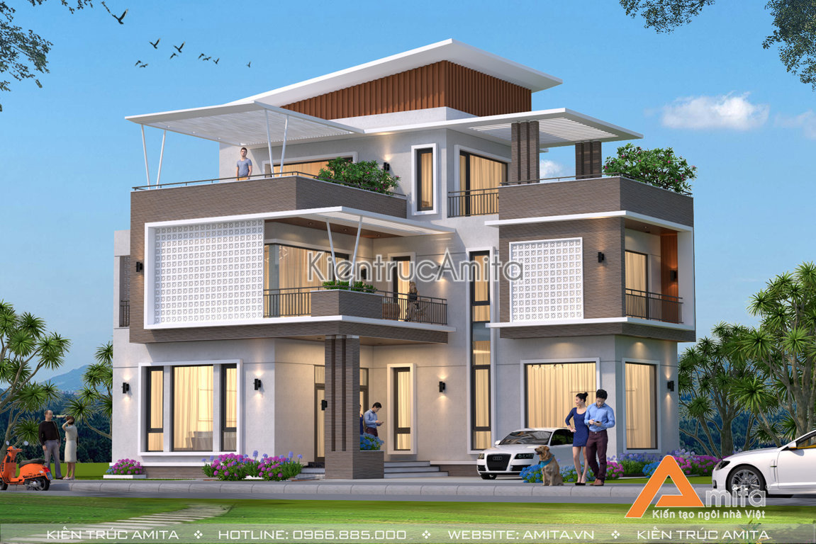 Thiết kế biệt thự 3 tầng đẹp hiện đại