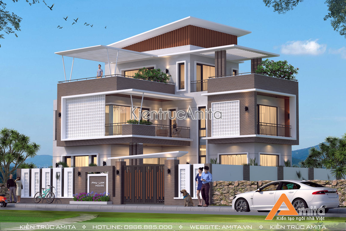 Thiết kế biệt thự 3 tầng đẹp hiện đại