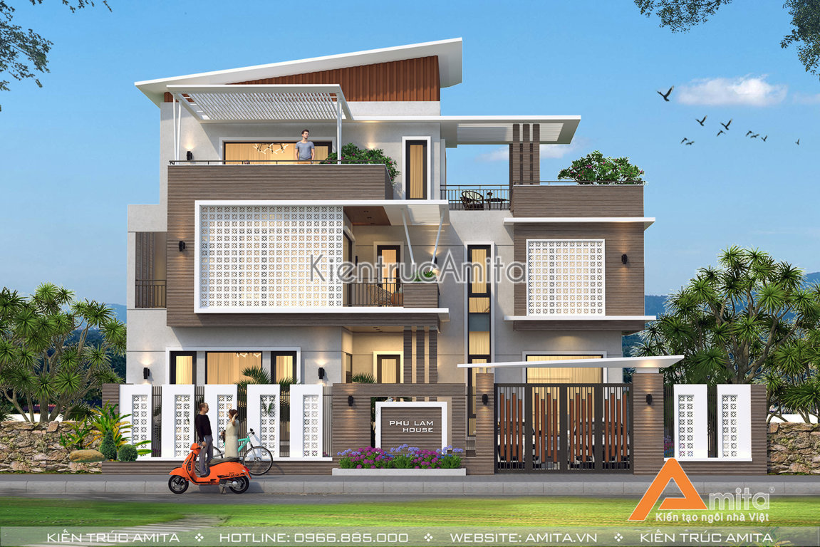 Thiết kế biệt thự 3 tầng đẹp hiện đại