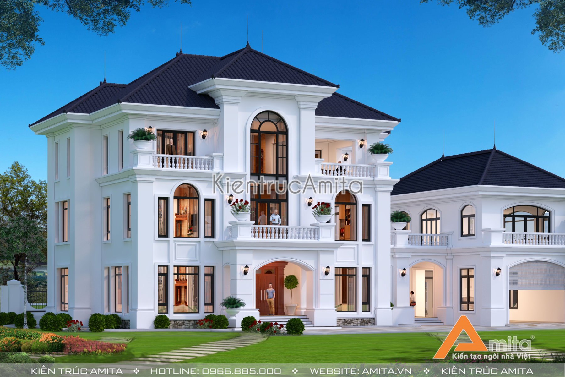 Mẫu biệt thự tân cổ điển đẹp 3 tầng