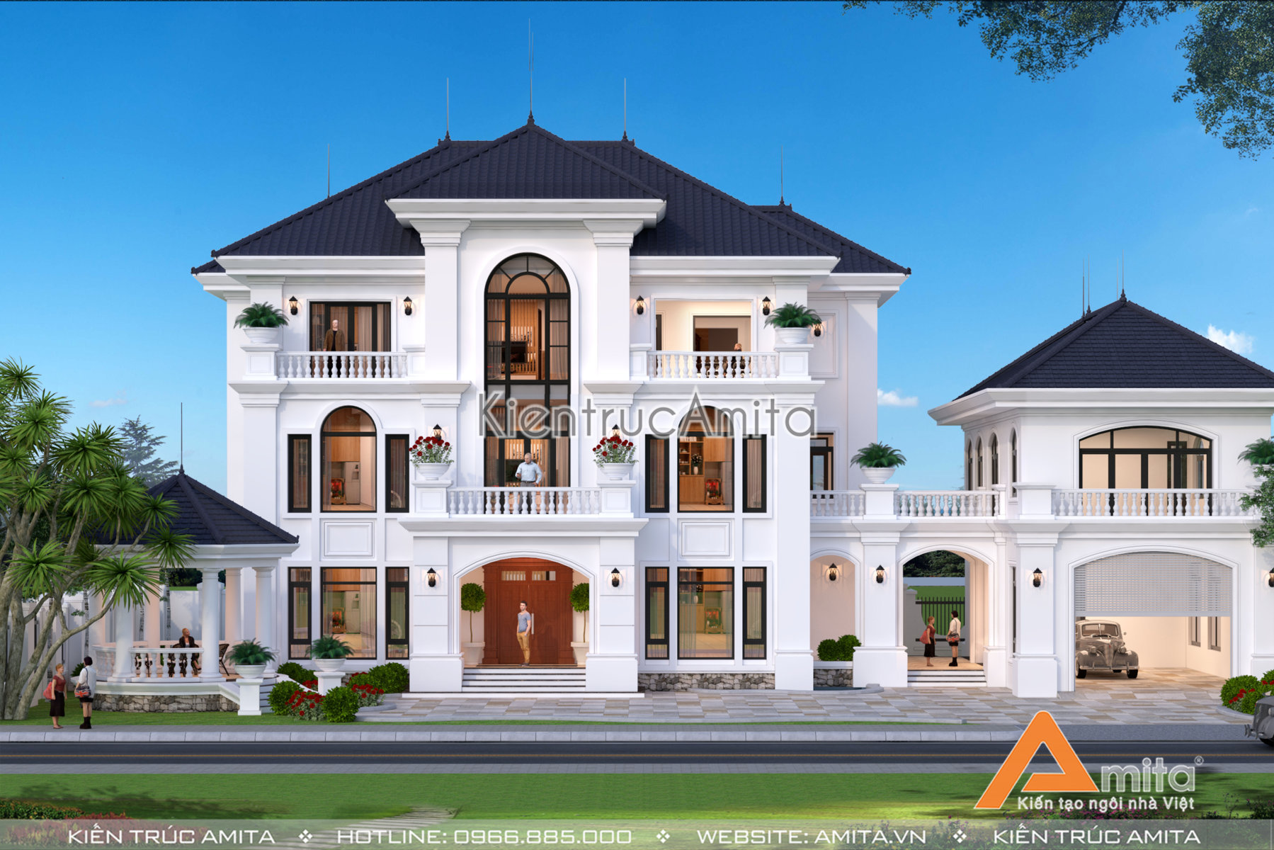 Mẫu biệt thự tân cổ điển đẹp 3 tầng