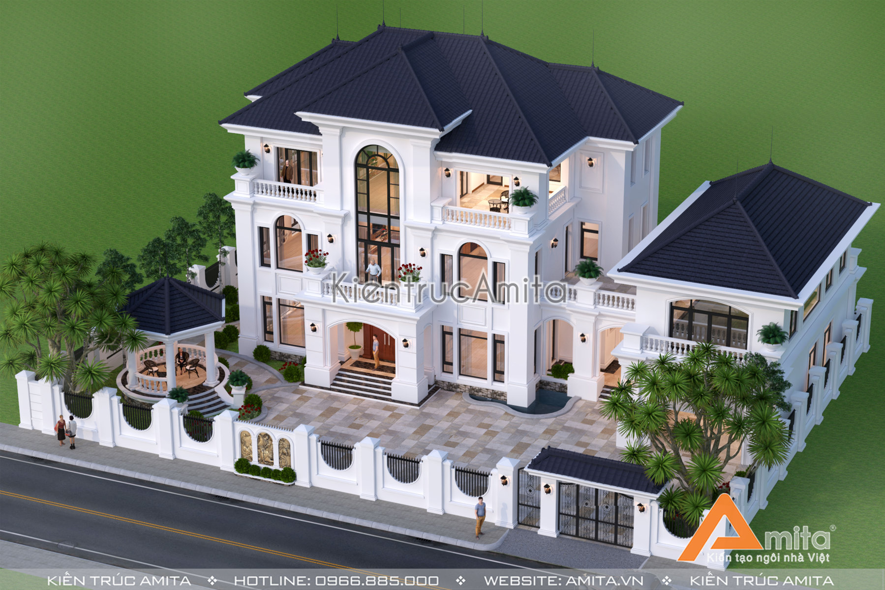 Mẫu biệt thự tân cổ điển đẹp 3 tầng