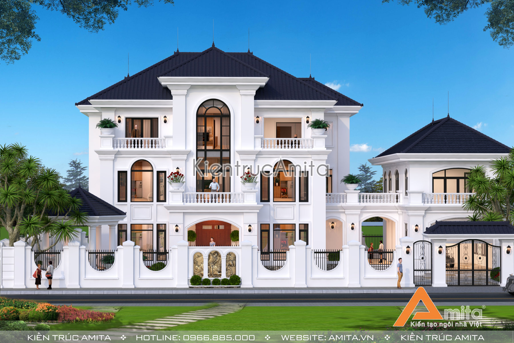 Mẫu biệt thự tân cổ điển đẹp 3 tầng