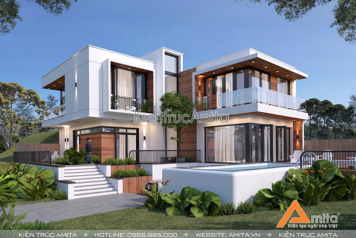 thiết kế biệt thự hiện đại 3 tầng