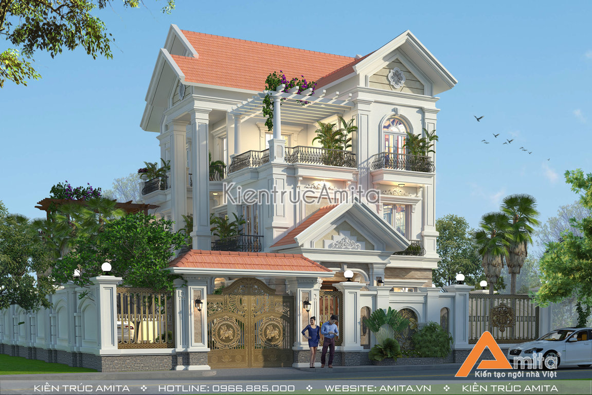 Biệt thự tân cổ điển 3 tầng sang trọng và quý phái  