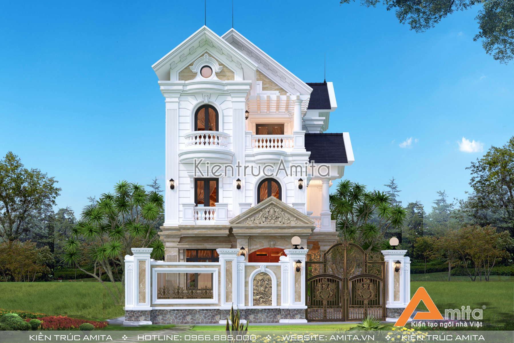 Thiết kế nhà biệt thự 3 tầng