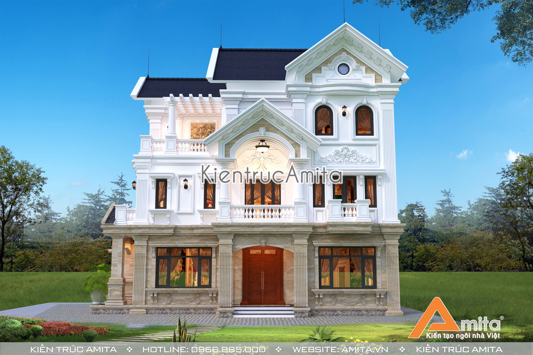 Thiết kế nhà biệt thự 3 tầng