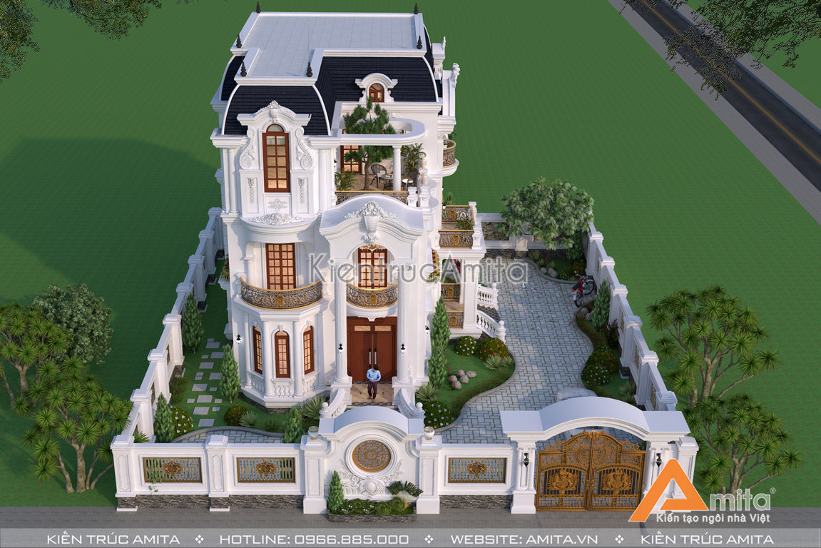 Mẫu biệt thự đẹp 3 tầng 