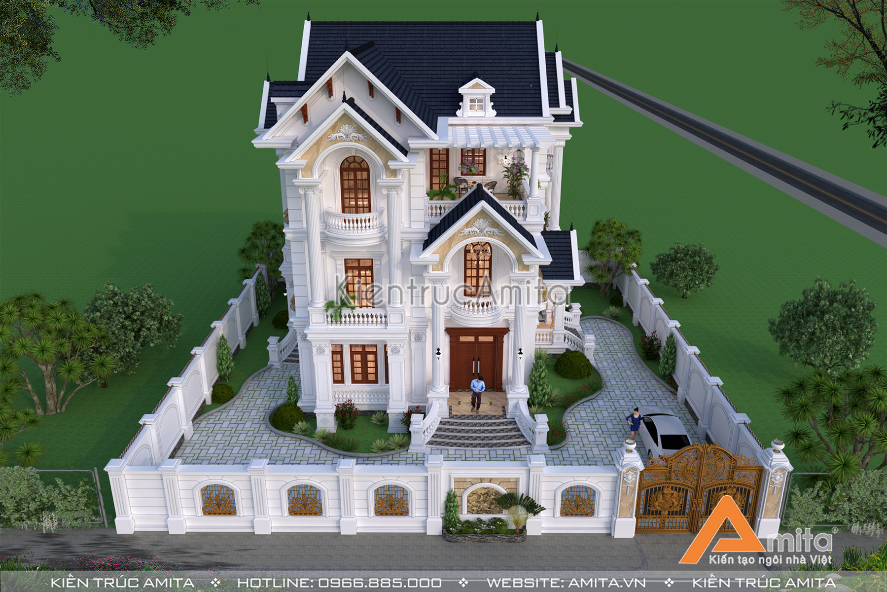 Mẫu biệt thự tân cổ điển 3 tầng