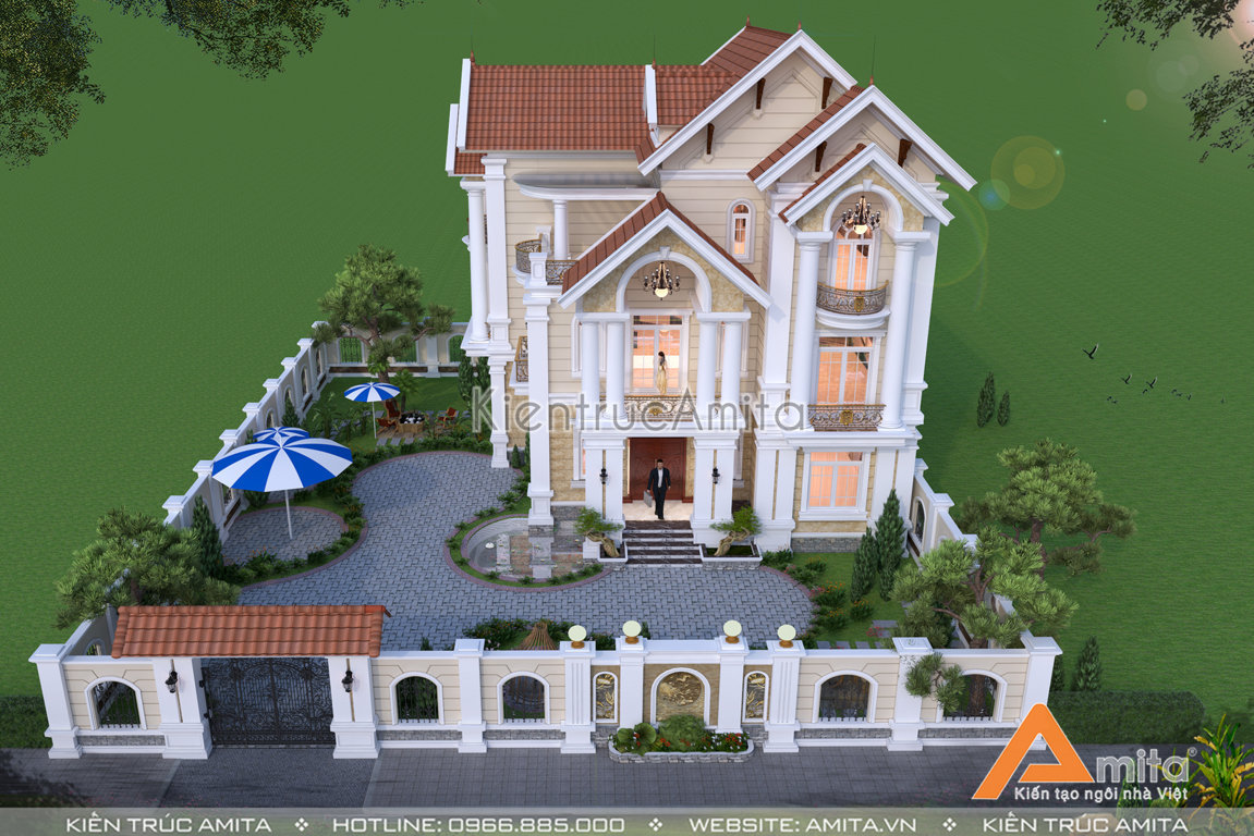 Biệt thự 3 tầng tân cổ điển