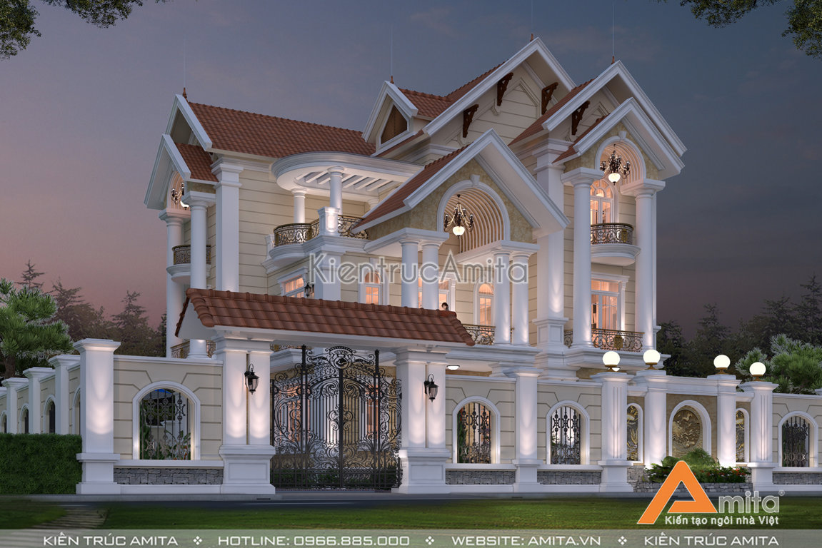 Biệt thự 3 tầng tân cổ điển