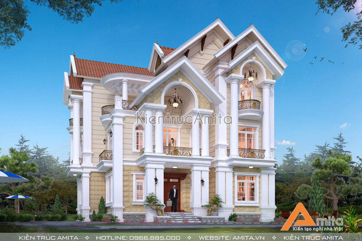 Biệt thự 3 tầng tân cổ điển