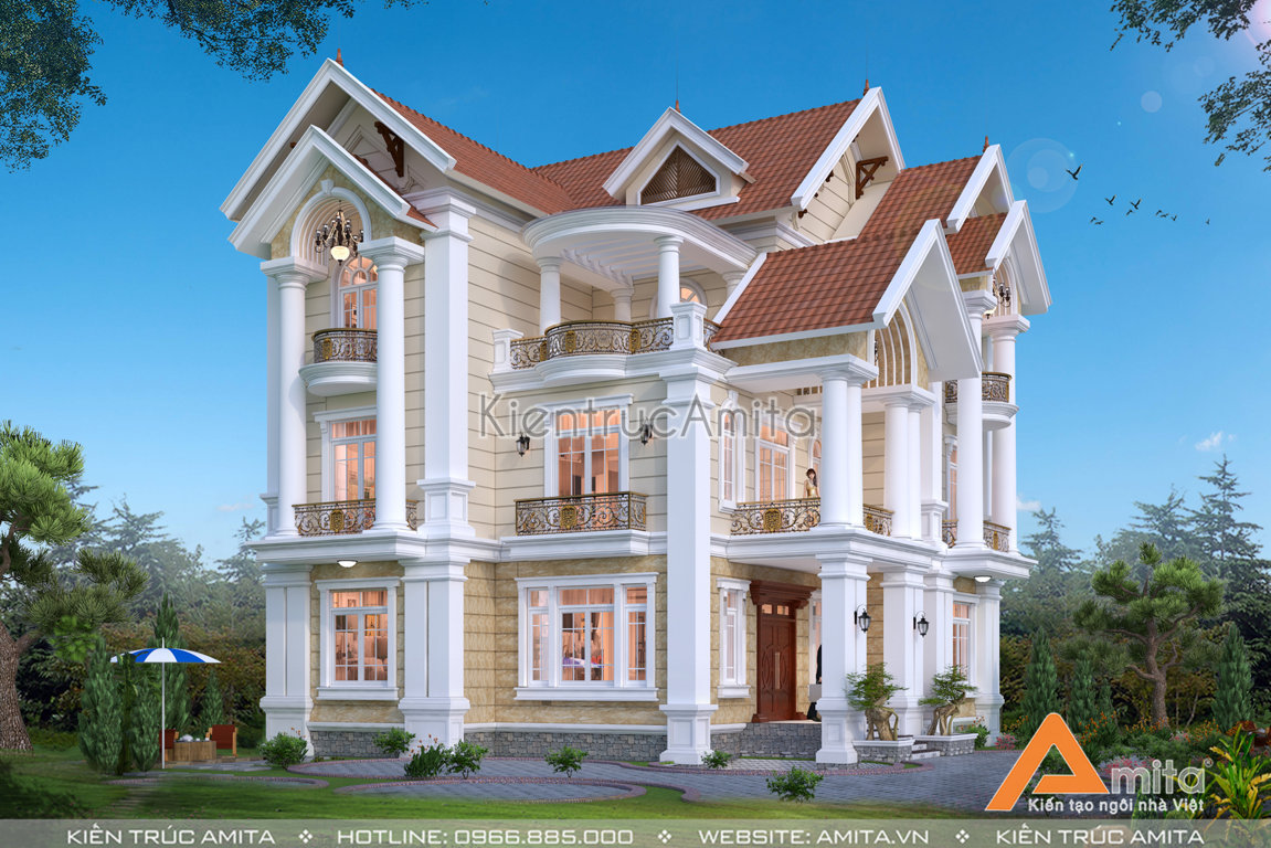 Biệt thự 3 tầng tân cổ điển