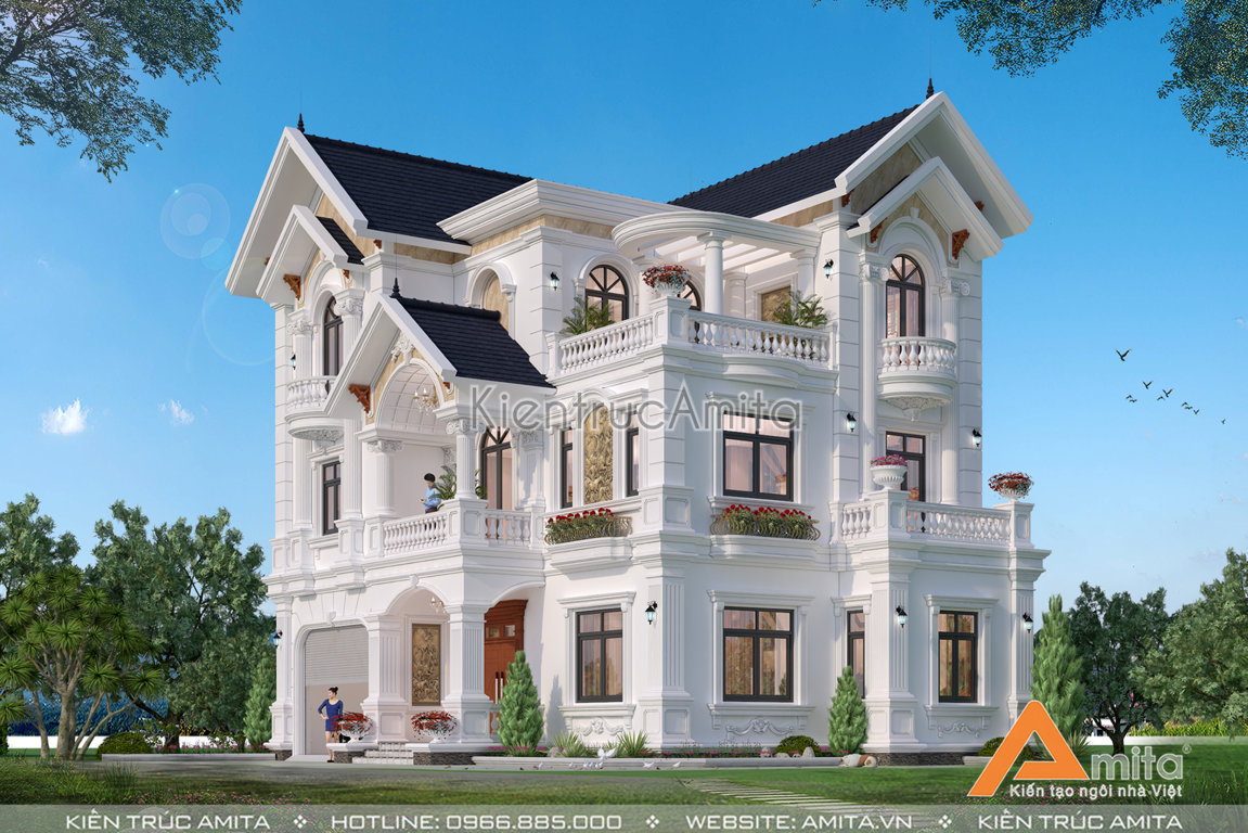 Biệt thự Pháp 3 tầng tân cổ điển