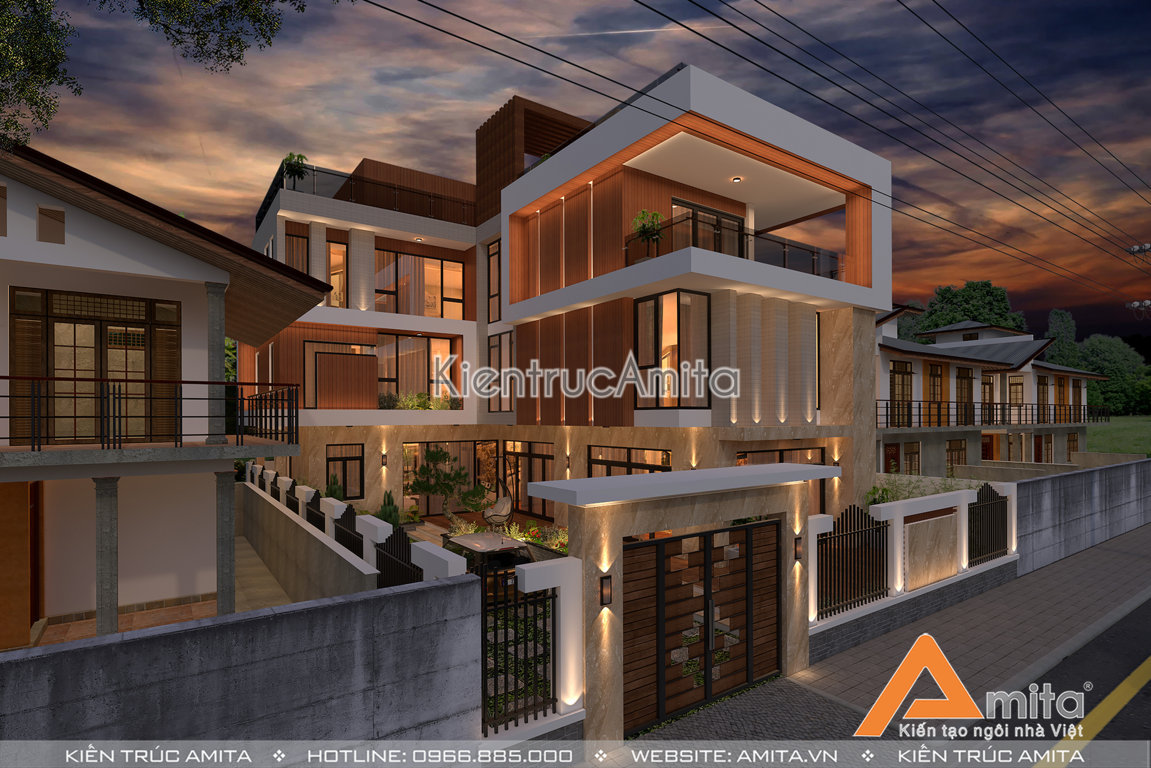 Mẫu thiết kế biệt thự hiện đại có bể bơi