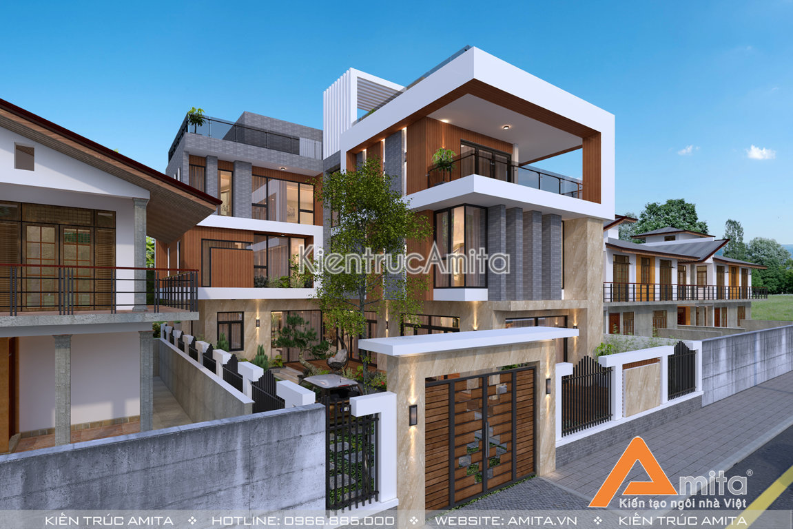 Mẫu thiết kế biệt thự hiện đại có bể bơi