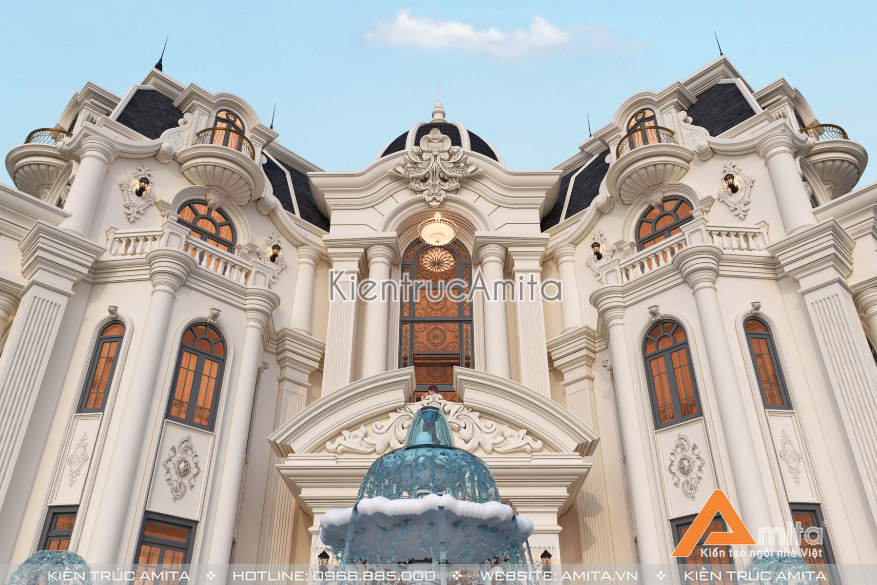 Thiết kế lâu đài biệt thự tân cổ điển đẹp