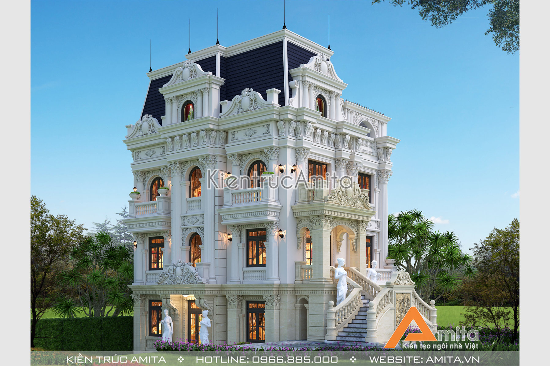 Mẫu lâu đài biệt thự cổ điển đẹp