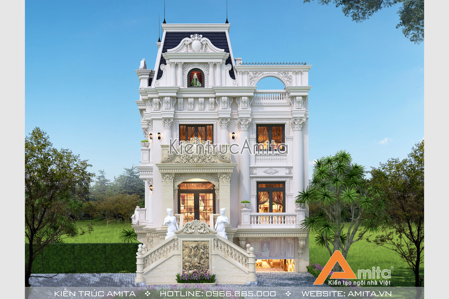 Mẫu lâu đài biệt thự cổ điển đẹp