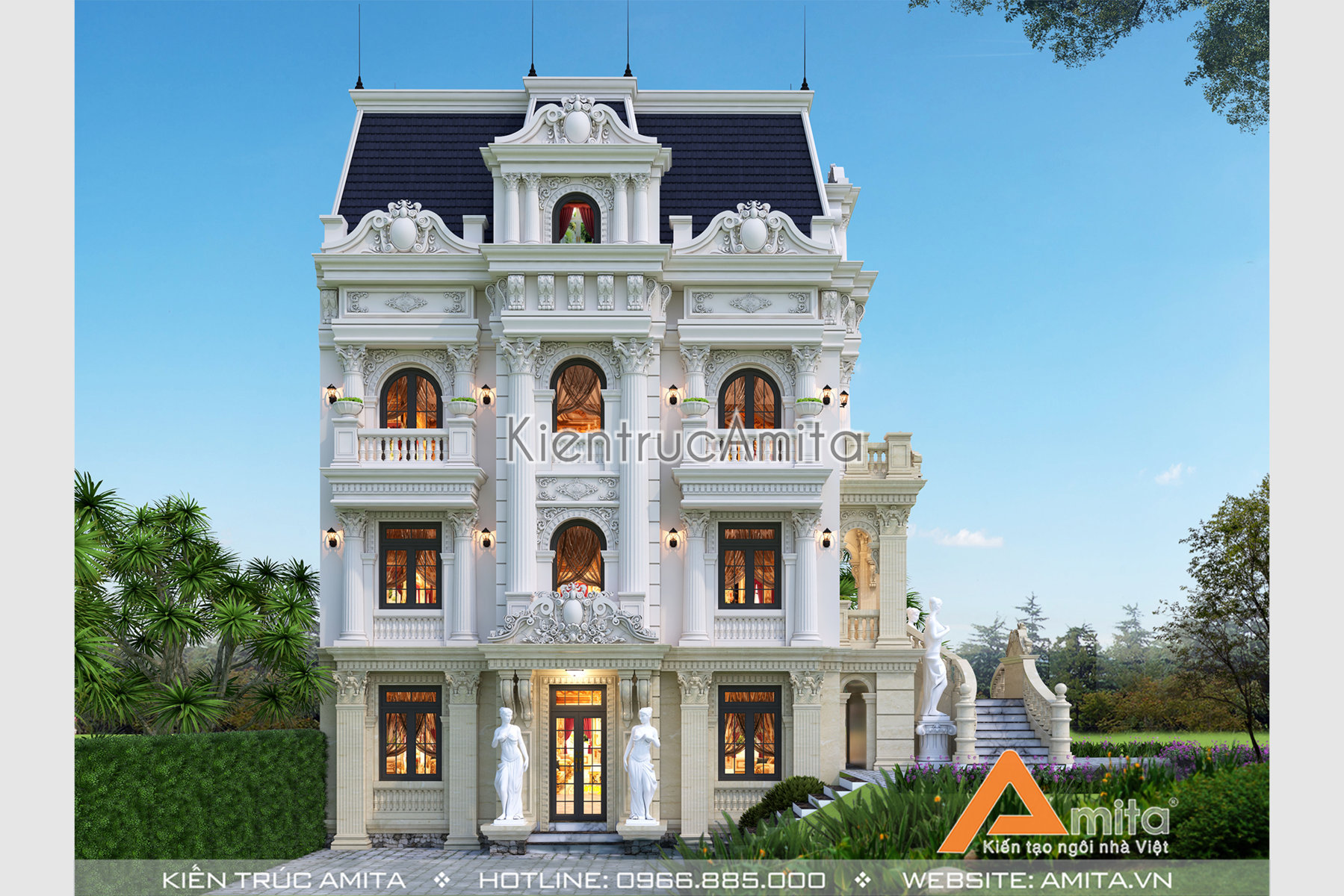 Mẫu lâu đài biệt thự cổ điển đẹp