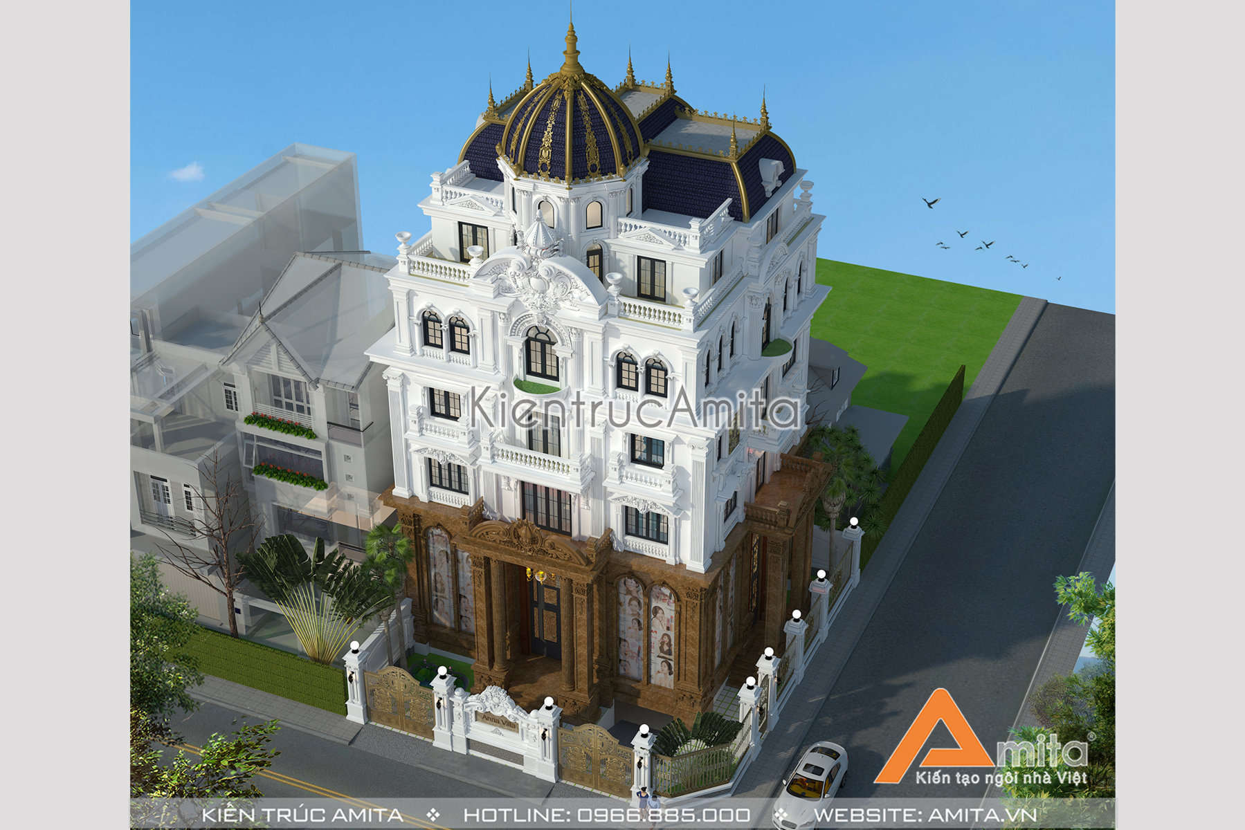 Mẫu lâu đài dinh thự tân cổ điển
