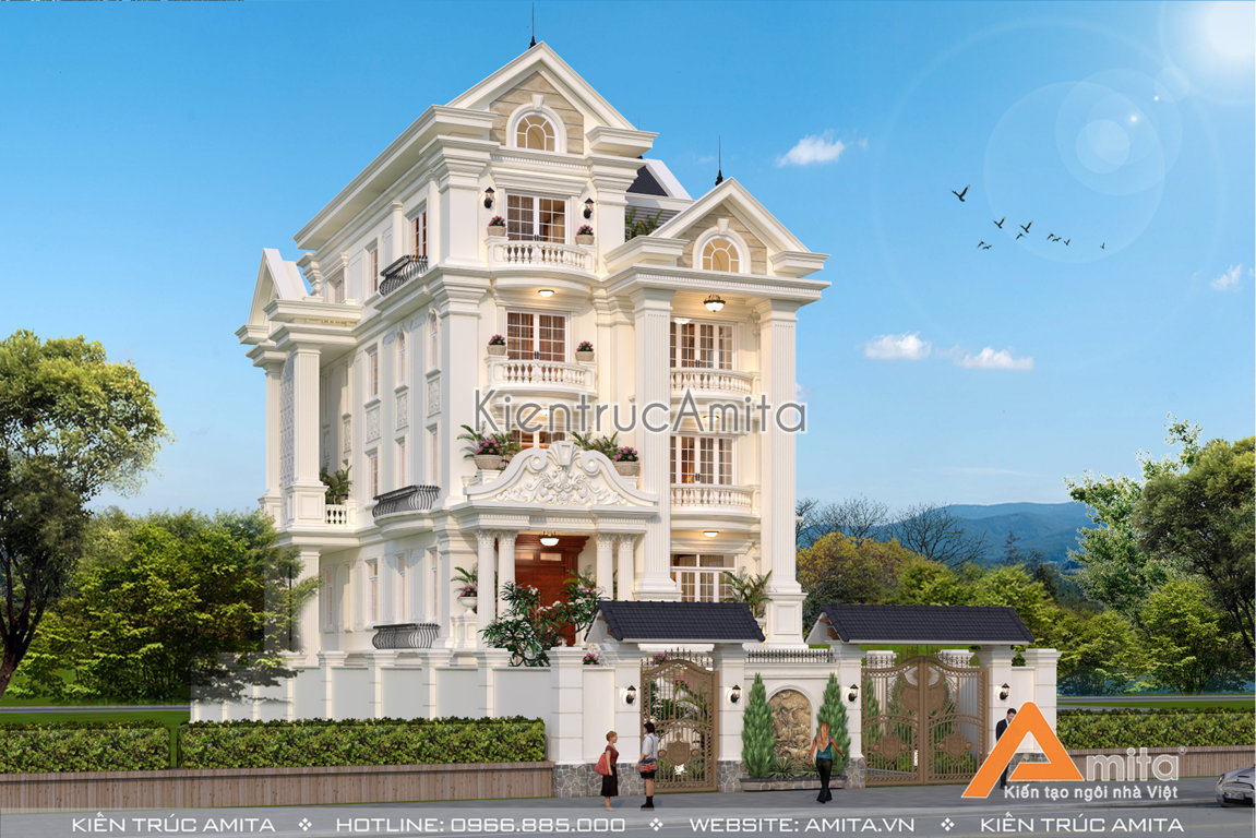 Biệt thự 5 tầng kiểu Pháp có gara