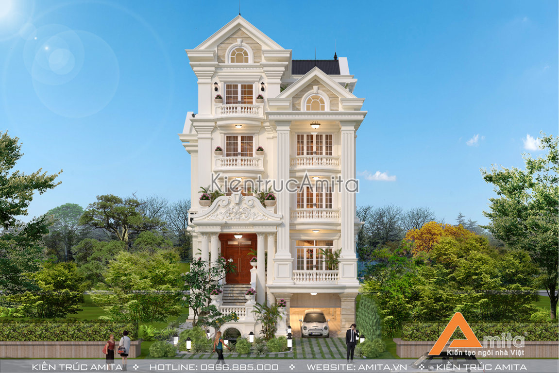 Biệt thự 5 tầng kiểu Pháp có gara