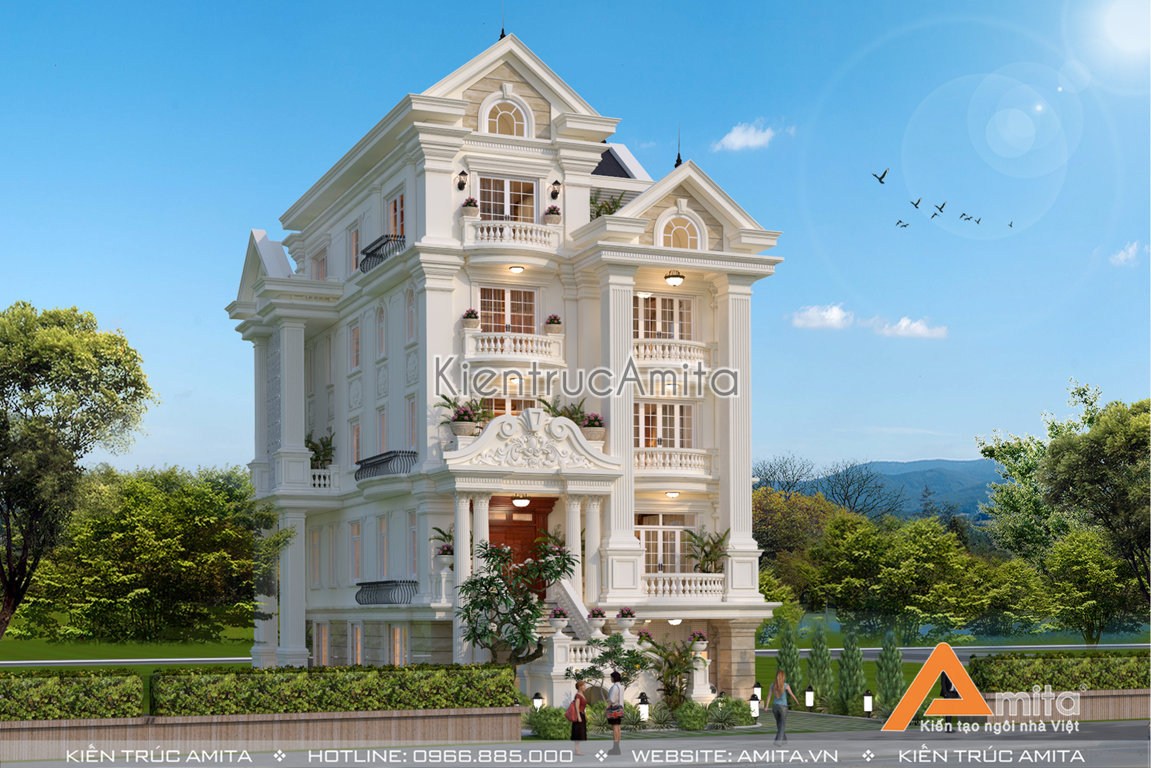 Biệt thự 5 tầng kiểu Pháp có gara