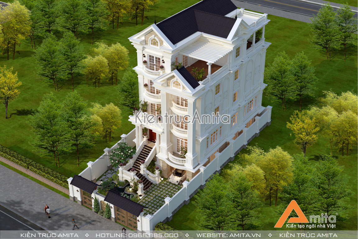 Biệt thự 5 tầng kiểu Pháp có gara