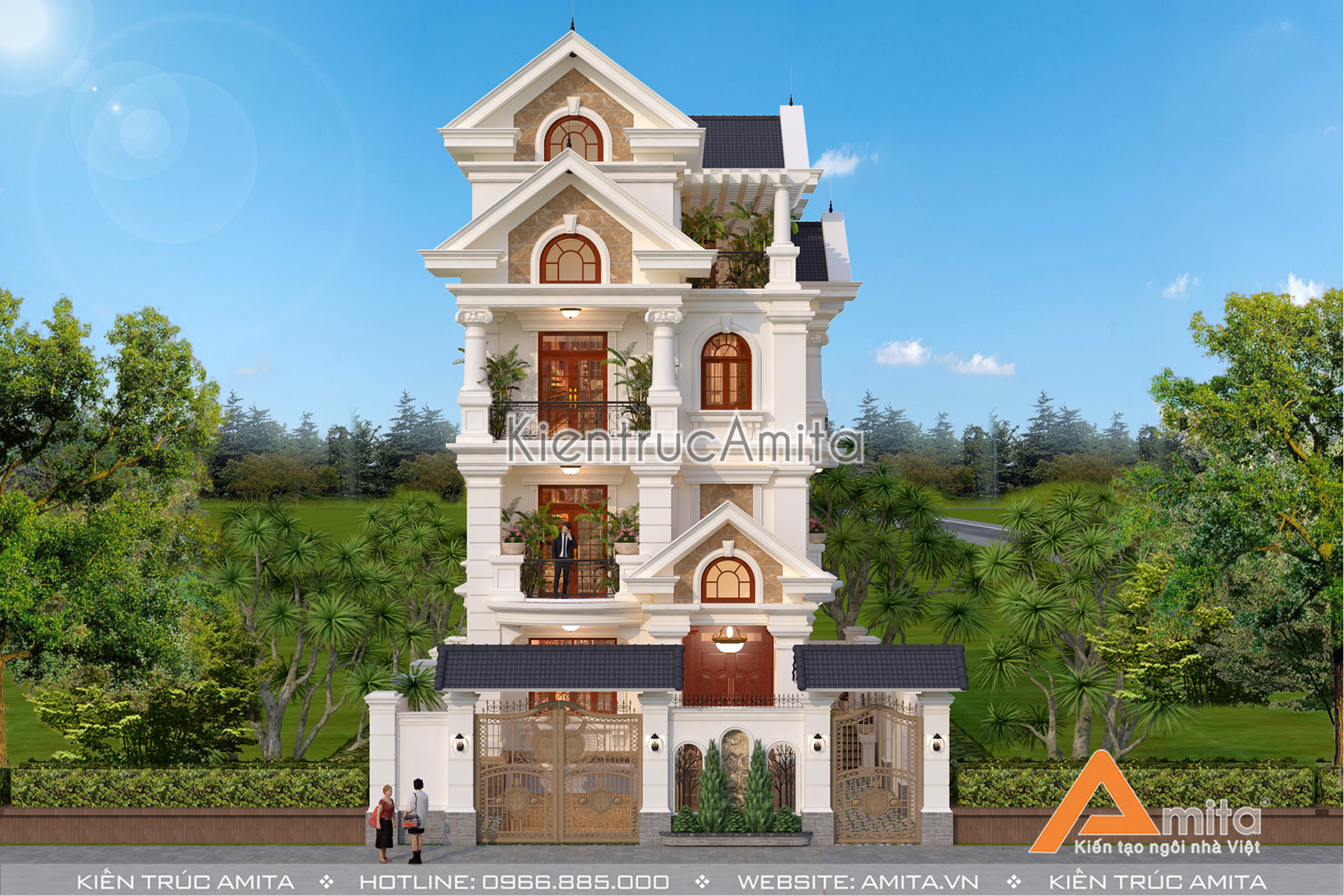 biệt thự 5 tầng tân cổ điển