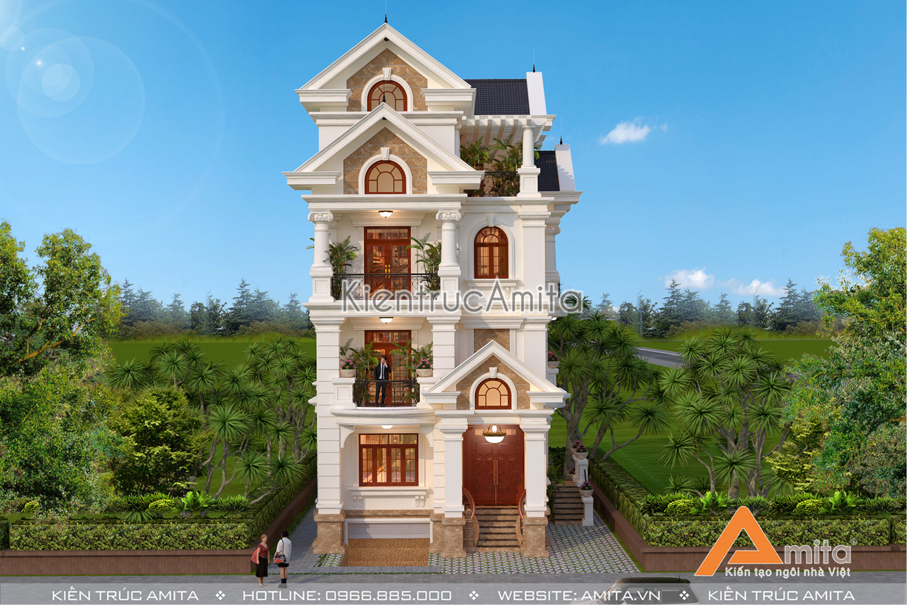 biệt thự 5 tầng tân cổ điển