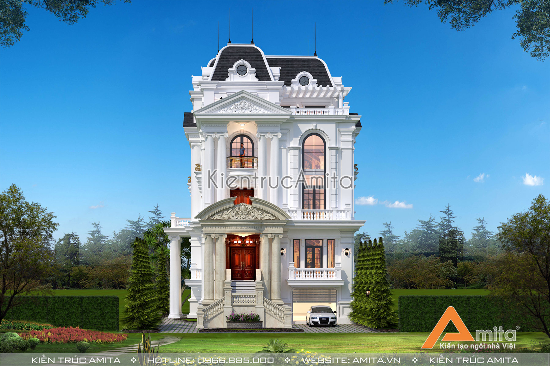 Mẫu dinh thự biệt thự kiểu Pháp đẹp