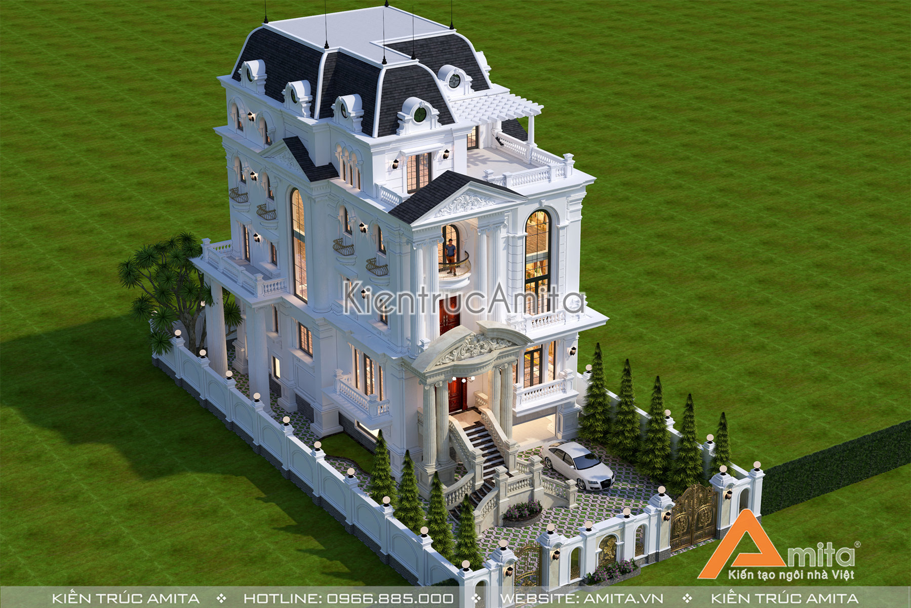 Mẫu dinh thự biệt thự kiểu Pháp đẹp