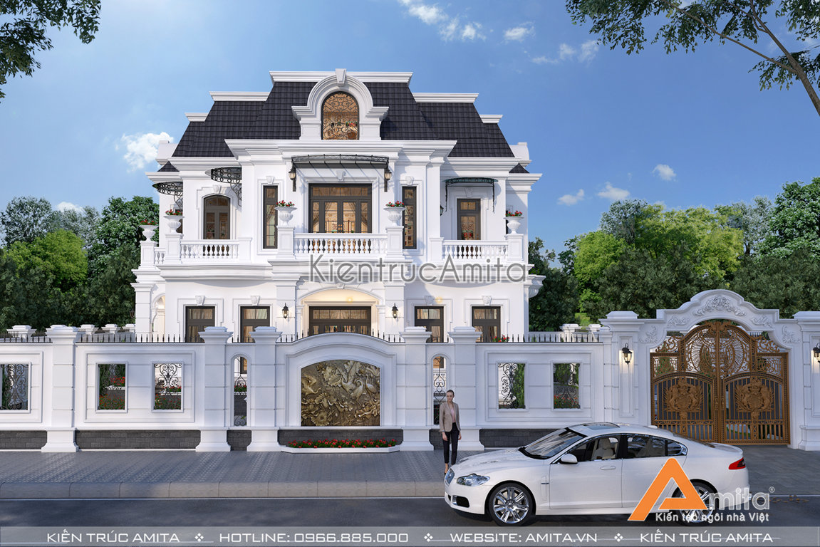 Mẫu biệt thự dinh thự 2 tầng sang trong