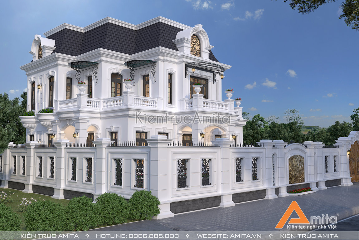 Mẫu biệt thự dinh thự 2 tầng sang trong