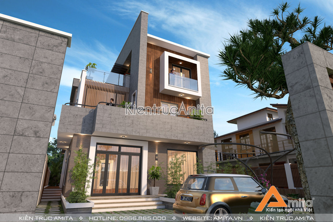 Thiết kế biệt thự 3 tầng hiện đại 