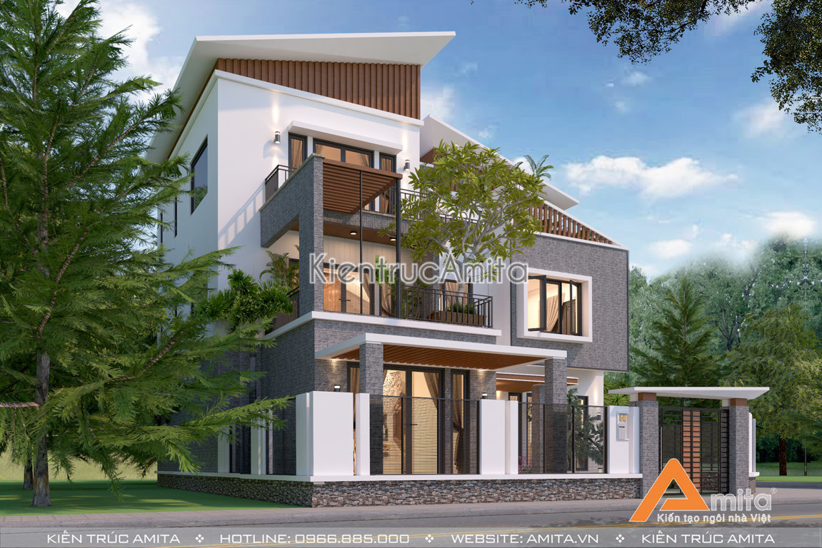 Mẫu biệt thự 3 tầng với thiết kế ấn tượng